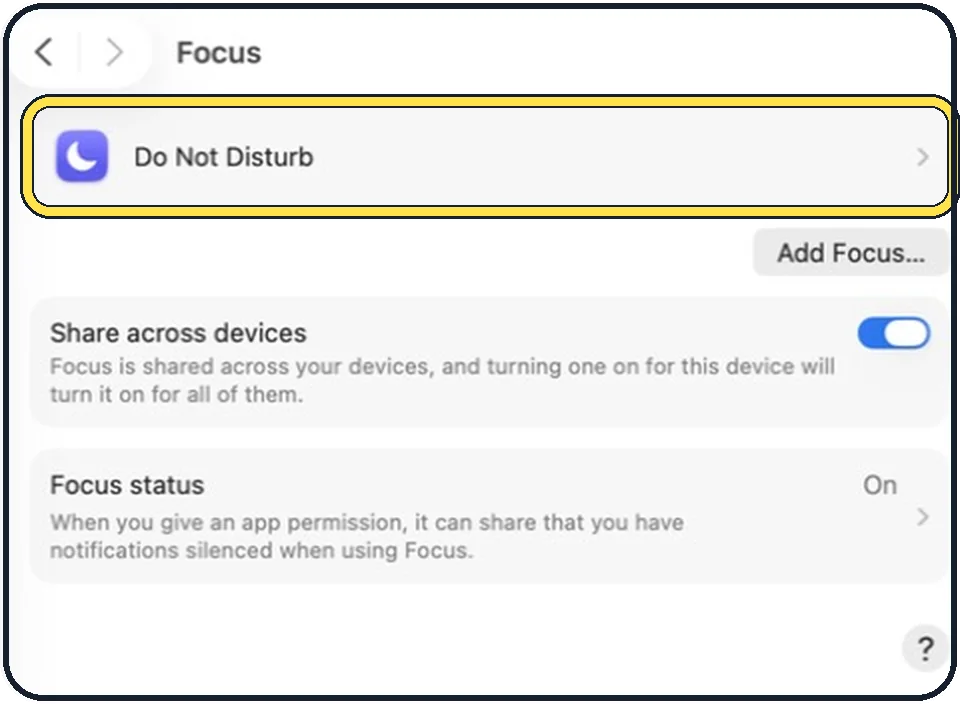 Part of the Mac System Settings window: Choose who may still reach you