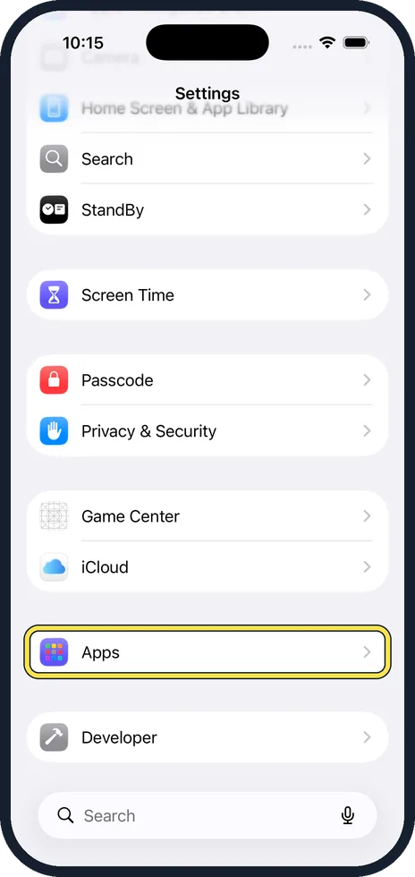 iPhone screen: Remove the account and add it again
